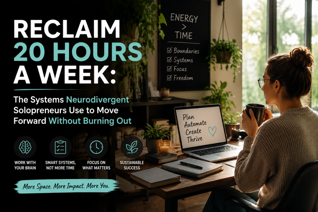 Reclaim 20 Hours a Week: The Systems Neurodivergent Solopreneurs Use to Move Forward Without Burning Out